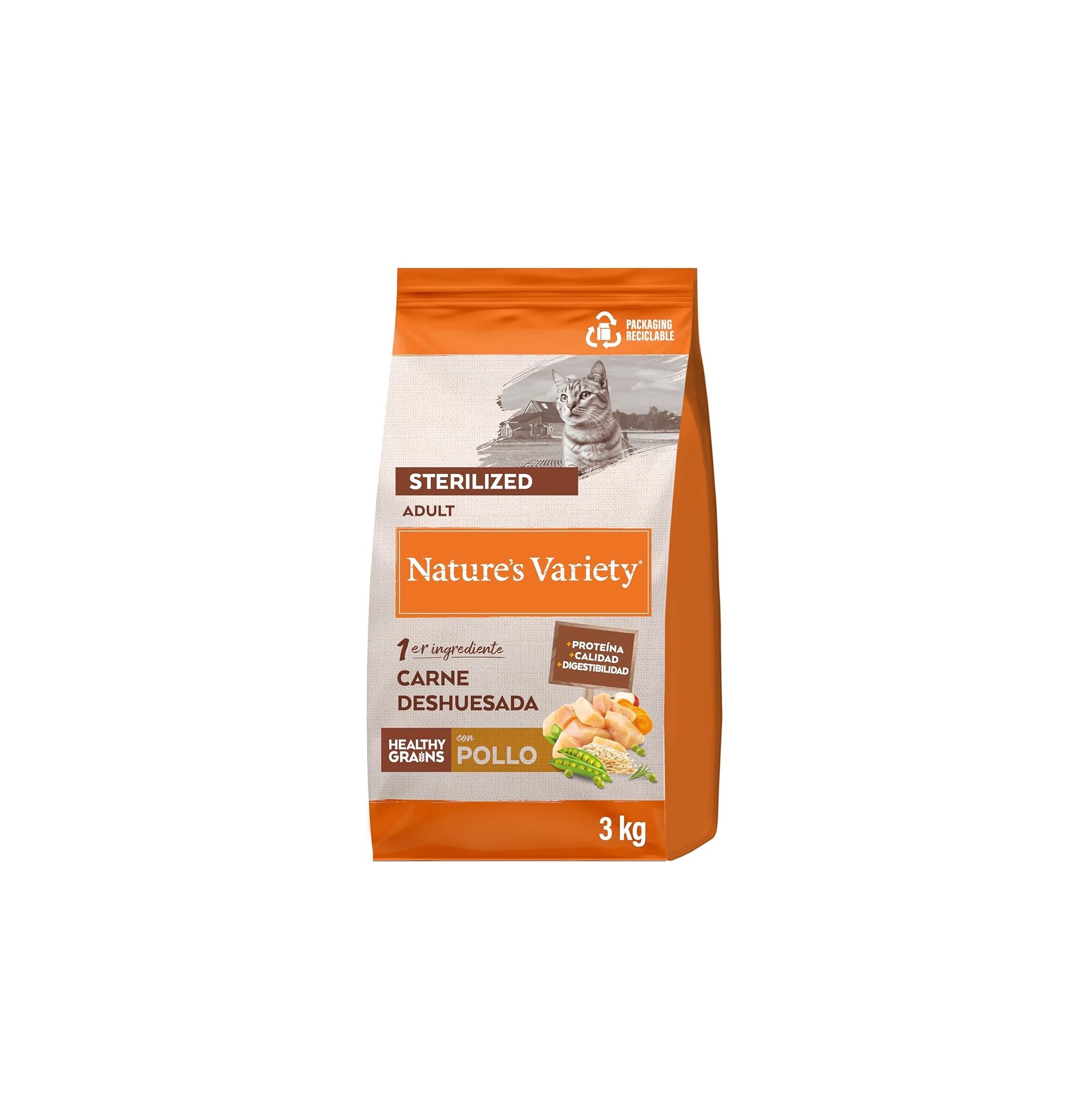 Pienso Nature's Variety Healthy Grains para gatos esterilizados adultos con pollo deshuesado