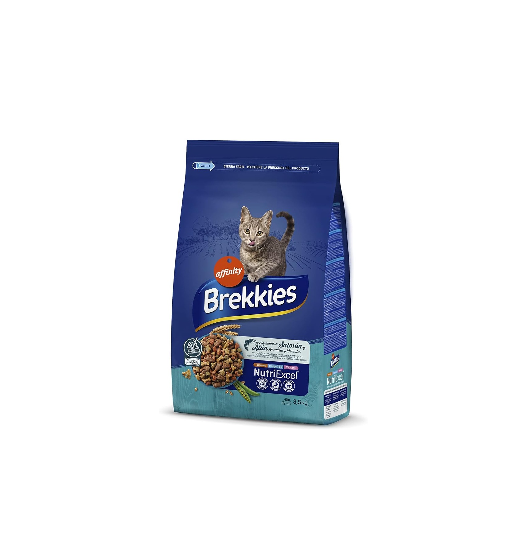 Pienso Brekkies para gatos con salmón, atún y verduras