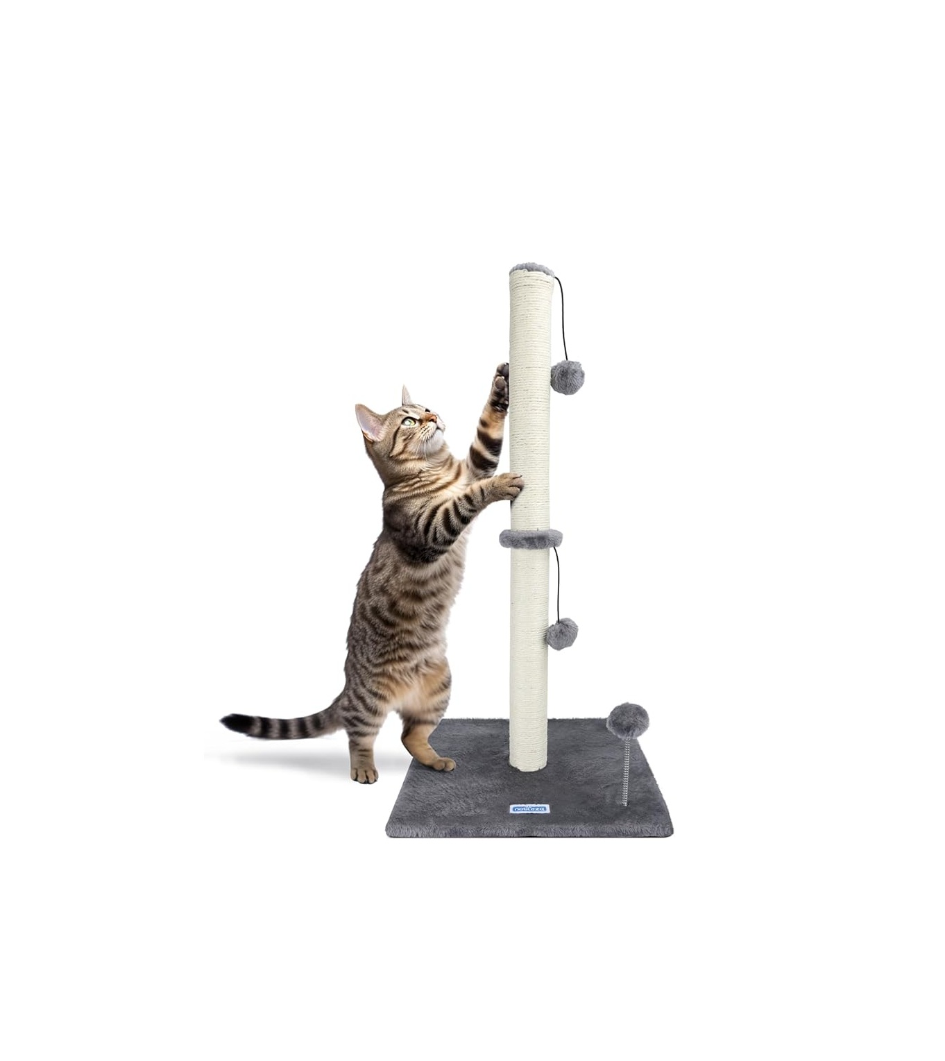 Rascador para gatos Nobleza de 80 cm con pelota y muelle gris