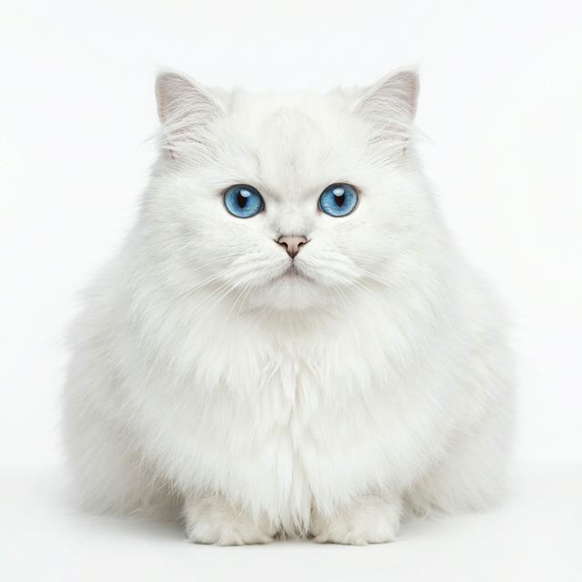 Gato persa blanco inmaculado