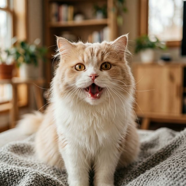 Gato persa maullando