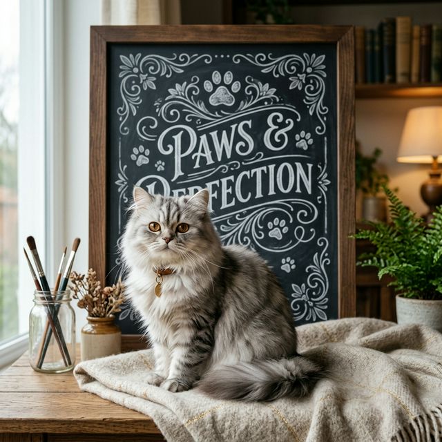 Composición artística para nombres de gatos