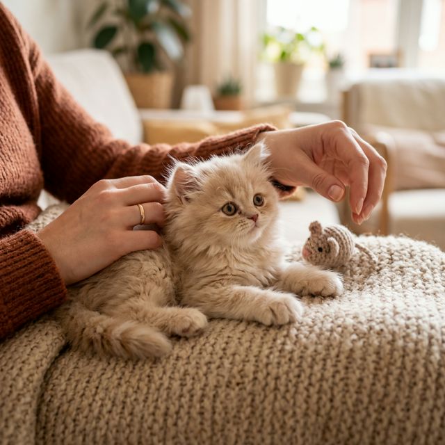Socialización de gatito persa